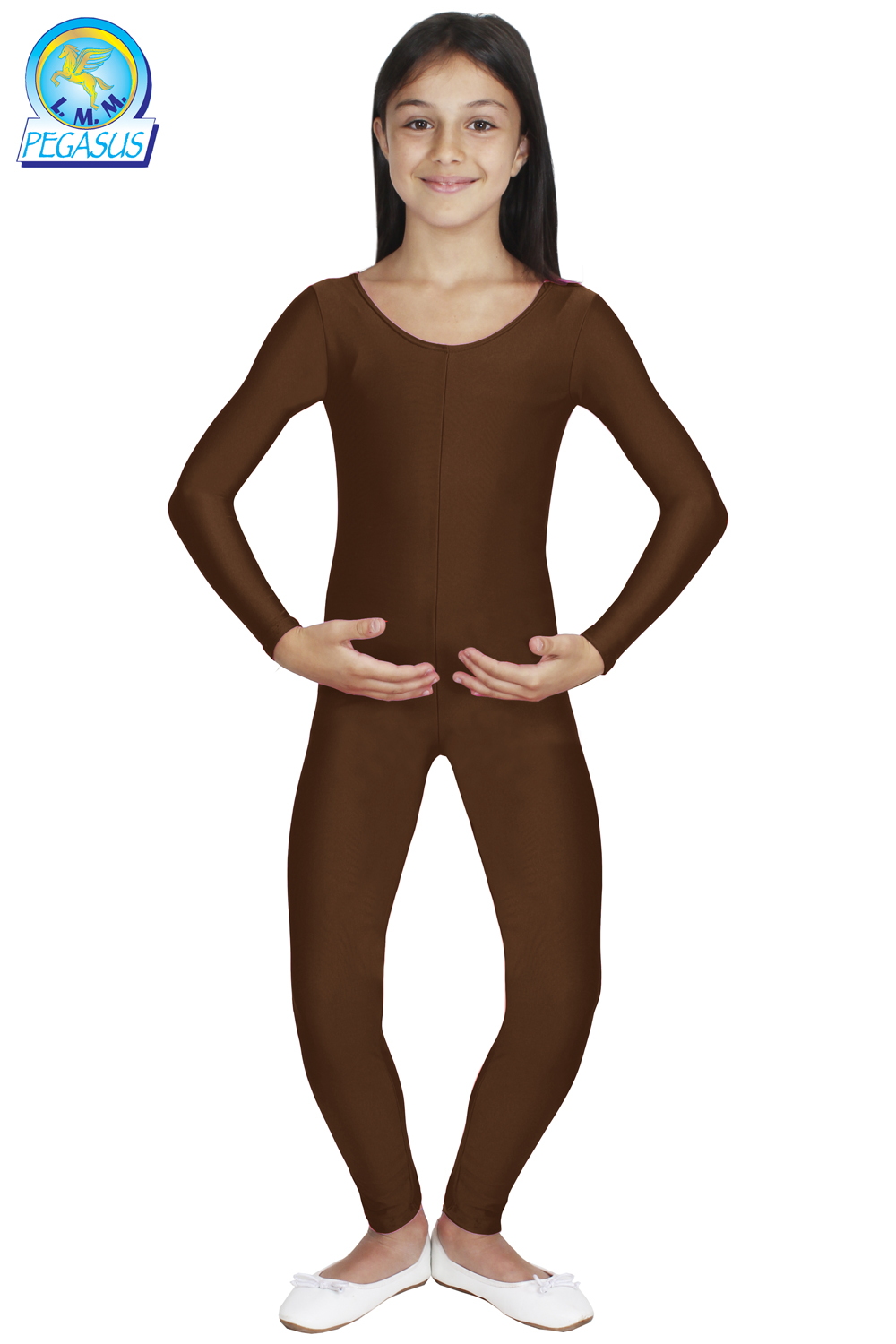 TUTA IN LYCRA MARRONE BAMBINA